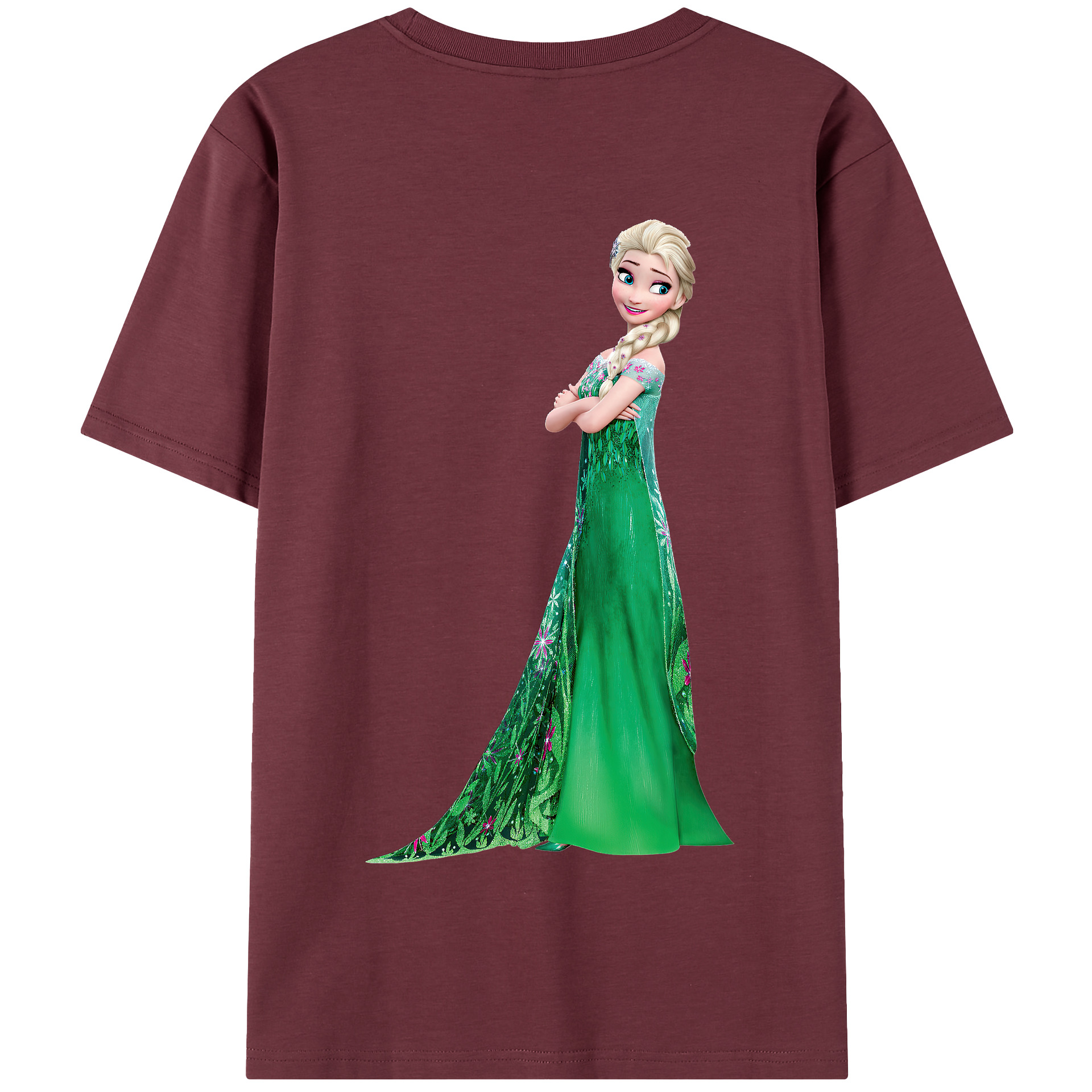 （画像用） アナと雪の女王 アンナ エルサ Frozen Anna Elsa 綿100％半袖Tシャツ（背面プリント）